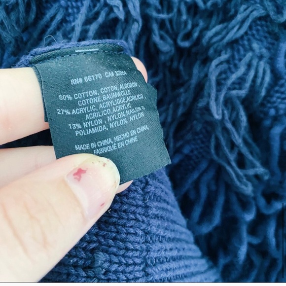 Anthropologie Larissa Shaggy Cardigan Navy Button - Picture 6 of 7